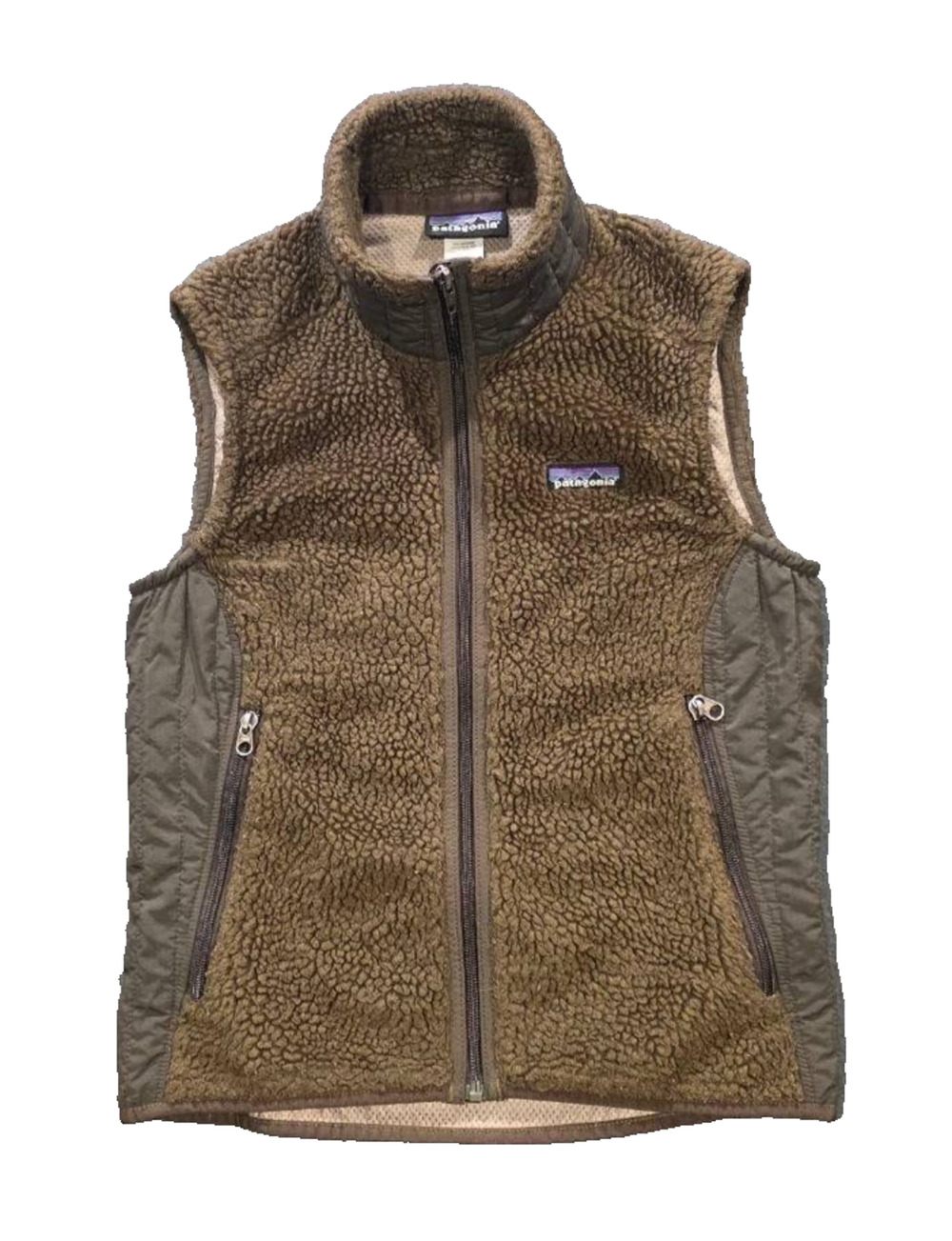 Patagonia Classic Retro Vest Women’s Brown Sherpa Fleece Full Zip S A01054